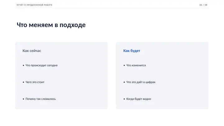 Слайд 6: Что меняем в подходе