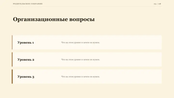 Слайд 5: Организационные вопросы